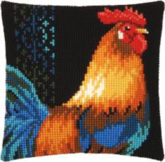 PN-0156228 Набір для вишивання хрестом (подушка) Vervaco Rooster "Півник"