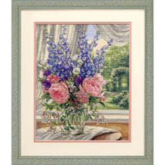 35257 Набір для вишивання хрестом DIMENSIONS Peonies and Delphiniums "Півонії та дельфініум"