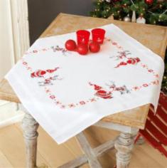 PN-0150474 Набір для вишивання хрестом (скатертина) Vervaco Chistmas elves "Різдвяні ельфи"