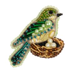 БП-314 Набір для виготовлення брошки Crystal Art "Пташка у гнізді"