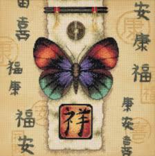 35034 Набір для вишивання хрестом DIMENSIONS Oriental Butterfly "Східний метелик"