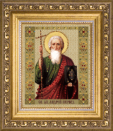 Готова картина стразами КС-073 "Іменна ікона святий Андрій" 