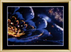Готова картина стразами КС-141 "Сапфірова квітка"