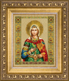 Готовая картина стразами КС-123 "Именная икона святая Светлана" 