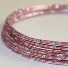 7711 Дріт художній алюмінієвий круглий з насічками, діаметр 2мм, колір №20 рожевий