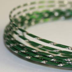 7711 Дріт художній алюмінієвий круглий з насічками, діаметр 2мм, колір №24 темно-зелений