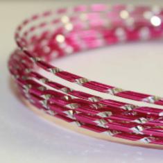 7711 Дріт художній алюмінієвий круглий з насічками, діаметр 2мм, колір №7 темно-рожевий