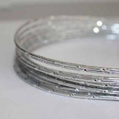 7711 Дріт художній алюмінієвий круглий з насічками, діаметр 2мм, колір №4 срібло