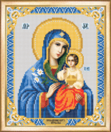 СБИ-003 Схема для вышивания бисером "Икона Божьей Матери Неувядаемый цвет"