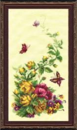 Набір для вишивання хрестиком Чарівна Мить №215 Триптих Польові квіти"