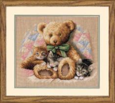 35236 Набір для вишивання хрестом DIMENSIONS Teddy & Kittens "Тедді та кошенята"