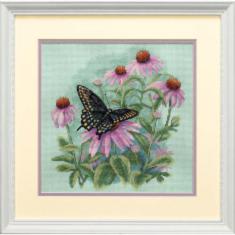 35249 Набор для вышивания крестом DIMENSIONS Butterfly & Daisies "Бабочка и ромашки"