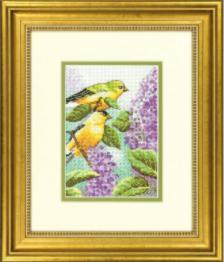 70-65153 Набір для вишивання хрестом DIMENSIONS Goldfinch And Lilacs "Птиці та бузок"