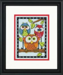 70-65159 Набор для вышивания крестом DIMENSIONS Owl Trio "Трио сов"