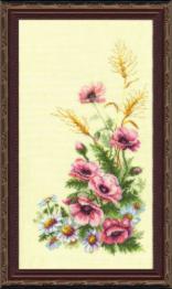 Набір для вишивання хрестиком Чарівна Мить №231Триптих "Польові квіти"