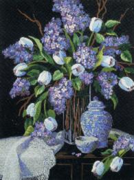 01529 Набор для вышивания гладью DIMENSIONS Lilacs and Lace "Тюльпаны и кружево"