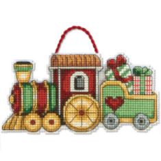 70-08897 Набор для вышивания крестом DIMENSIONS Train Christmas Ornament "Рождественское украшение Поезд"