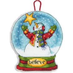 70-08904 Набір для вишивання хрестом DIMENSIONS Believe Snowglobe Christmas Ornament "Різдвяна прикраса - Снігова куля Віра"