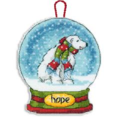70-08906 Набор для вышивания крестом DIMENSIONS Hope Snowglobe Christmas Ornament "Рождественское украшение - Снежный шар Надежда"