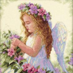 35229 Набор для вышивания крестом DIMENSIONS Passion Flower Angel "Цветочный ангел"
