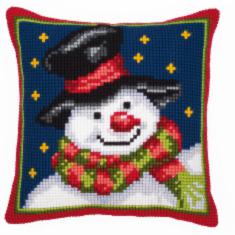 PN-0008727 Набор для вышивания крестом (подушка) Vervaco Snowman "Снеговик"