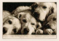 PN-0154541 Набор для вышивки крестом Vervaco Labradors "Семейство лабрадоров"
