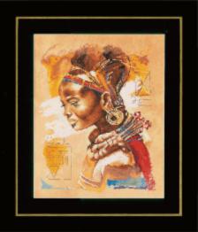 PN-0008009 Набор для вышивки крестом LanArte African Woman "Африканская девушка"