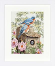 PN-0008197 Набір для вишивки хрестом LanArte Garden Blue Birds "Сад синіх птахів"