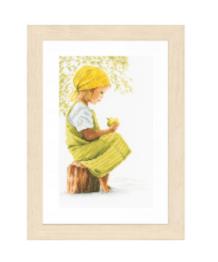 PN-0021213 Набір для вишивки хрестом LanArte Girl with Apple "Дівчинка з яблуком" 