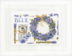 PN-0149993 Набір для вишивки хрестом LanArte Lavender Wreath & Blue Tit "Лавандовий вінок та блакитна синиця"