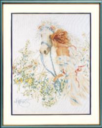 PN-0007952 Набір для вишивки хрестом LanArte Horse and Flowers "Кінь та квіти"
