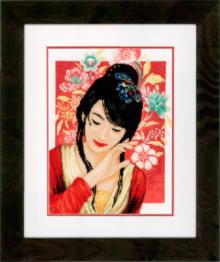 PN-0149999 Набір для вишивки хрестом LanArte Asian Flower Girl "Азіатська дівчина у квітах"