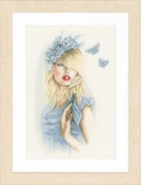 PN-0155691 Набір для вишивки хрестом LanArte Blue Butterflies "Блакитні метелики"