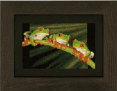 PN-0146866 Набір для вишивання хрестом Vervaco Red-eyed Tree Frog "Деревні жаби"