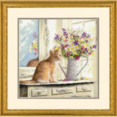 70-35359 Набір для вишивання хрестом DIMENSIONS Kitten in the window "Кошеня у вікні"