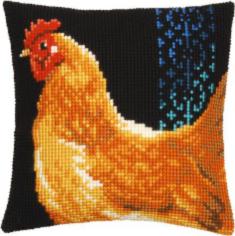 PN-0156254 Набір для вишивання хрестом (подушка) Vervaco Chicken "Куриця"