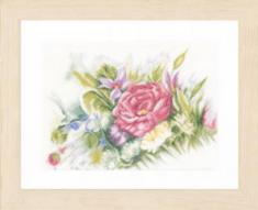 PN-0156942 Набір для вишивки хрестом LanArte Watercolor flowers "Акварельні квіти"