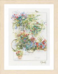 PN-0168447 Набір для вишивки хрестом LanArte Flowers & Bicycle "Квіти та велосипед"