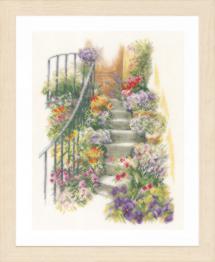 PN-0169680 Набір для вишивки хрестом LanArte Flowers Stairs "Квіткові сходи"