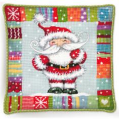 71-09157 Набір для вишивання подушки (гобелен) DIMENSIONS Patterned Santa "Санта з візерунком'
