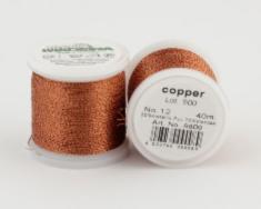 copper/9809 METALLIC №12 металіз. поліефір, 3-х шарова нитка для вишивки та плетіння, 40 м