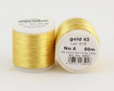 gold 43/9807 METALLIC №6 металіз. поліефір, нитка для вишивки та плетіння, 50 м
