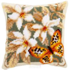 PN-0148254 Набір для вишивання хрестом (подушка) Vervaco Orange Butterfly "Помаранчевий метелик"