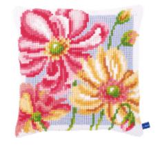 PN-0154564 Набор для вышивания крестом (подушка) Vervaco Colourful flowers "Красочные цветы"