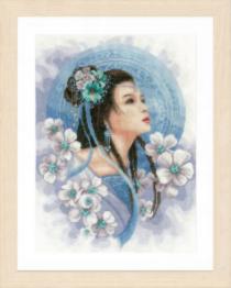 PN-0169168 Набір для вишивки хрестом LanArte Asian Lady In Blue "Азіатська дівчина у блакитному"