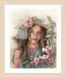 PN-0169325 Набір для вишивки хрестом LanArte Little girl with hat "Маленька дівчинка у капелюсі"