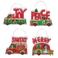70-08974 Набір для вишивання хрестом DIMENSIONS Holiday Truck Ornaments "Прикраси Святкові грузовички" 