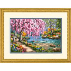 70-35374 Набор для вышивания крестом DIMENSIONS Cherry Blossom Creek "Вишня в цвету" 