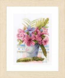 PN-0154327 Набір для вишивки хрестом LanArte Flowers in a bucket "Букет квітів у ведерці"