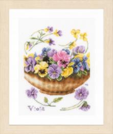 PN-0168600 Набір для вишивки хрестом LanArte Violets "Фіалки"
